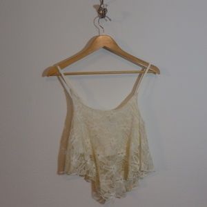 Sexy White Lace Crop Top Tank Small